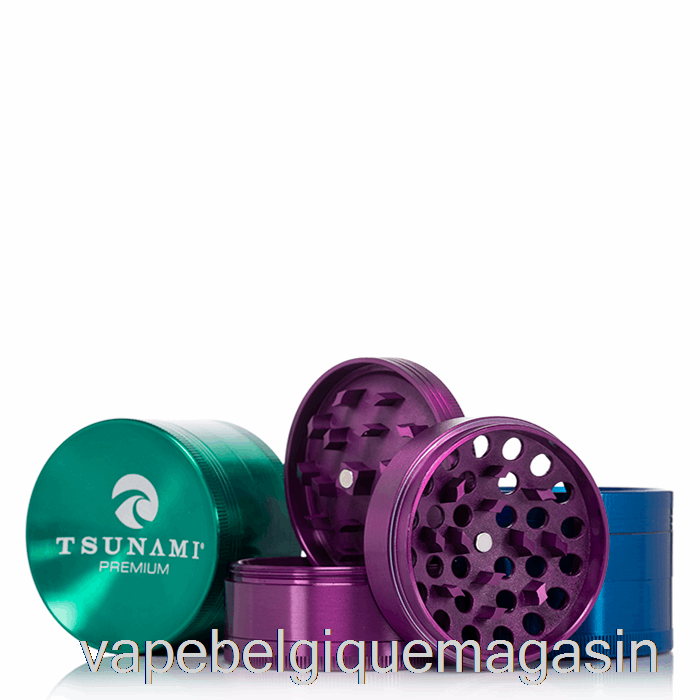 Vape Shop Bruxelles Tsunami 2,4 Pouces 4 Pièces Broyeur Supérieur Encastré Arc-en-ciel (63 Mm)